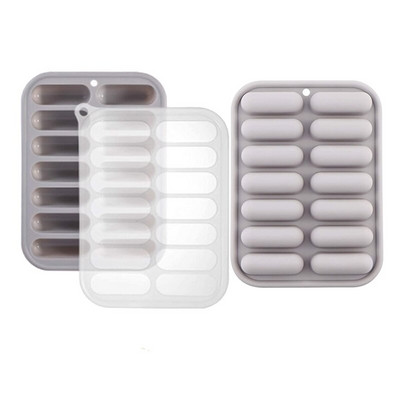 Akcia! 2 ks 14-dutinové formy na müsli tyčinky, silikónová forma na cereálie, klobásy, čokoládu, cukríky, maslo, veterníky, sivé