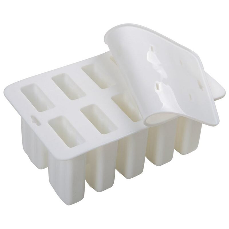 Forma na zmrzlinu zo silikónového gélu, forma na ľad, puk, forma na zmrzlinu, 10 kusov so silikónovou formou, vysoko kvalitná biela