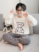 Dviejų dalių siuvinėta žieminė pižama berniukams