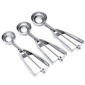 Sada naberačiek na horúcu zmrzlinu a sušienky, naberačka na zmrzlinu z nehrdzavejúcej ocele s uvoľňovačom spúšte na pečenie