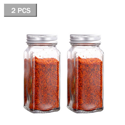 Sklenená nádoba na korenie, korenie, veko, korenie, korenie, fľaša na korenie, sklenené kuchynské potreby a materiály, sada soľničiek