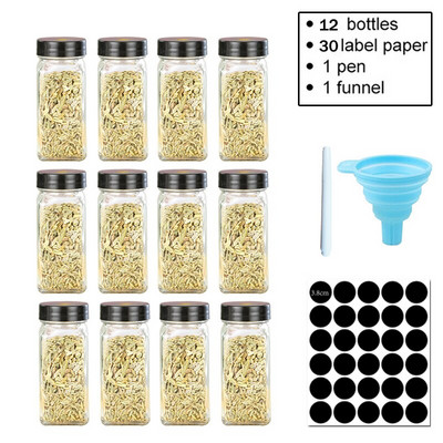 Sklenená nádoba na korenie, korenie, veko, korenie, korenie, fľaša na korenie, sklenené kuchynské potreby a materiály, sada soľničiek
