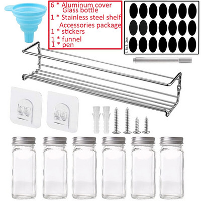 Sklenená nádoba na korenie, korenie, veko, korenie, korenie, fľaša na korenie, sklenené kuchynské potreby a materiály, sada soľničiek