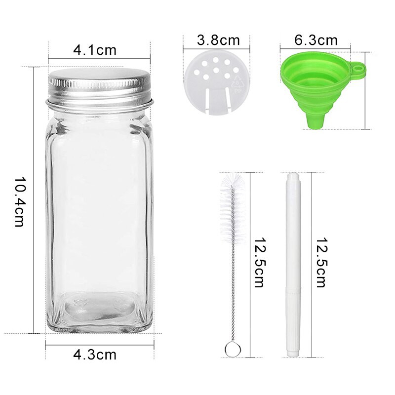 Prieskonių indeliai 12vnt. Tvarkyklės virtuvės prieskonių lentynėlė prieskonių puodų rinkinys Druska ir pipirai Prieskonių įrankiai Butelių virtuvės prietaisų rinkiniai