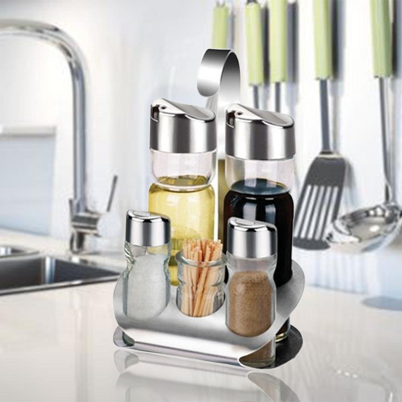 Sada koliesok z nehrdzavejúcej ocele, soľnička na korenie, korenička bez zápachu so stojanom, krabička na korenie, fľaša na korenie, kuchynské náradie