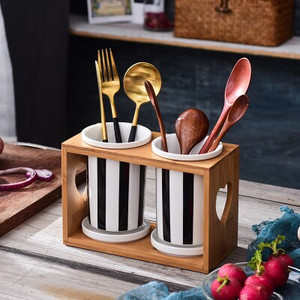 Nordijske crne i bijele pruge Kombinirani set keramičkih staklenki za začine Sol Šećer Ulje Boca sojinog umaka Lonac za ocat Kuhinjski pribor