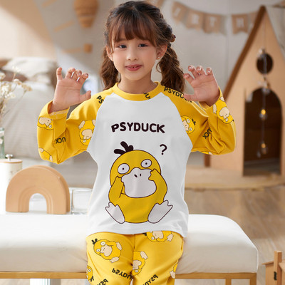 Dječja dvodijelna pidžama dugih rukava za djevojčice s aplikacijama