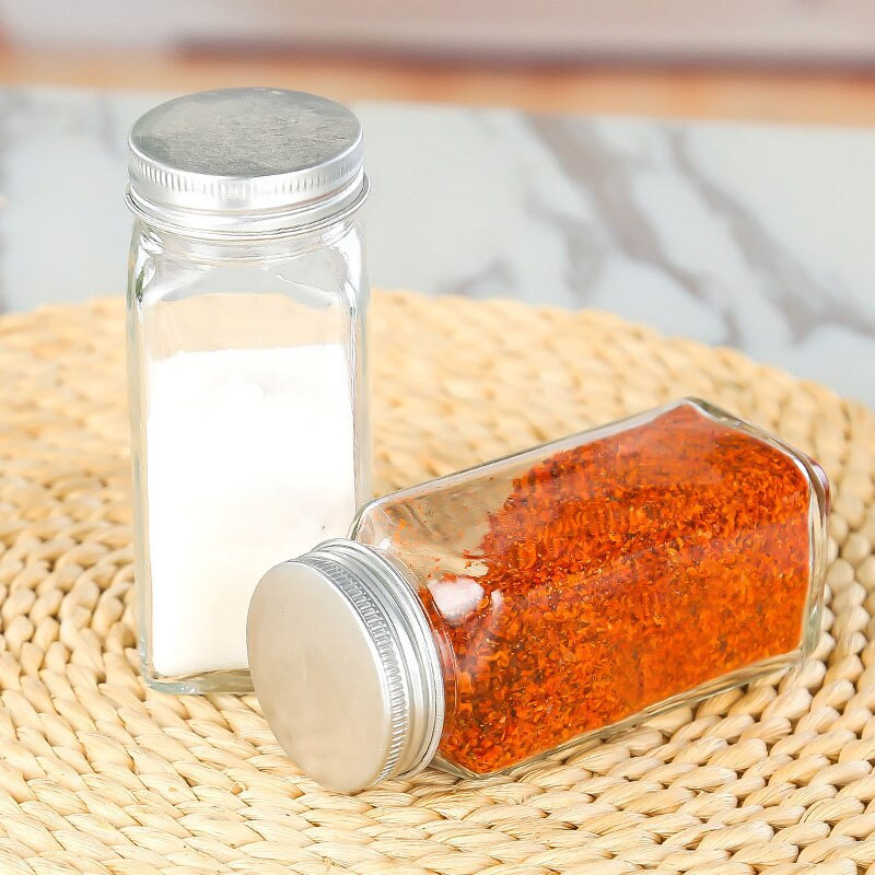 Vrchnák na korenie, fľaša na korenie, sklenené kuchynské potreby a materiály, sada soľničiek, sklenená nádoba na korenie, nálepka na domácich majstrov