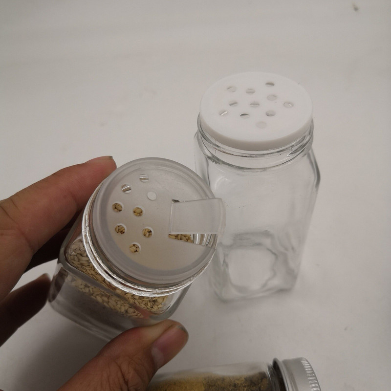 Vrchnák na korenie, fľaša na korenie, sklenené kuchynské potreby a materiály, sada soľničiek, sklenená nádoba na korenie, nálepka na domácich majstrov