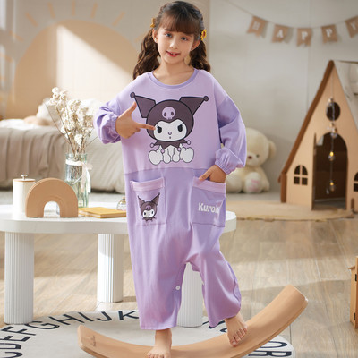 Dječja pidžama tipa kombinezon s printom za djevojčice