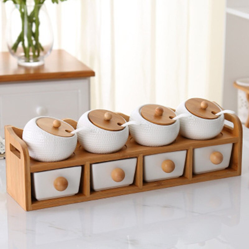 1-7 ks Keramický držiak na paličky Sada kuchynských doplnkov Korenička s dreveným viečkom Korenička Soľnička Sada koreniacich hrncov Drevené