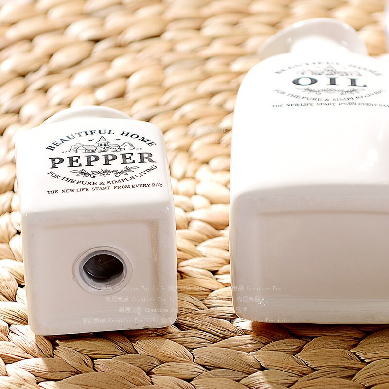 4 ks/sada keramických dóz na korenie s dreveným korkom, kuchynská fľaša na korenie, korenie, ocot, soľnička, kuchynské náradie