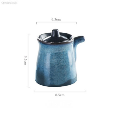 Japonský keramický hrniec na korenie, domácnosť, kreatívny kuchynský olej, soľ, cukor, glutaman sodný, korenie, nálevník na olej