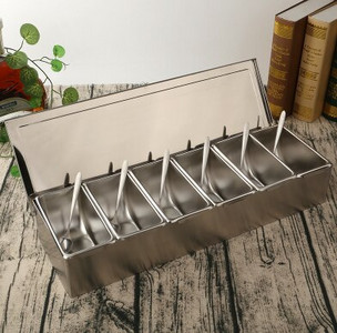 Vysokokvalitná koreniaca krabička z nehrdzavejúcej ocele 304, hotelová koreniaca krabička s lyžičkou, úložná krabička na korenie do domácnosti