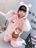 Plišani dvodijelni komplet pidžama za djevojčice s vezom