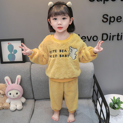 Dječja dvodijelna plišana pidžama za djevojčice