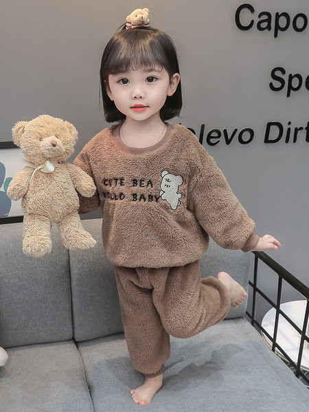 Dječja dvodijelna plišana pidžama za djevojčice