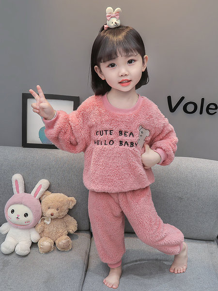 Dječja dvodijelna plišana pidžama za djevojčice