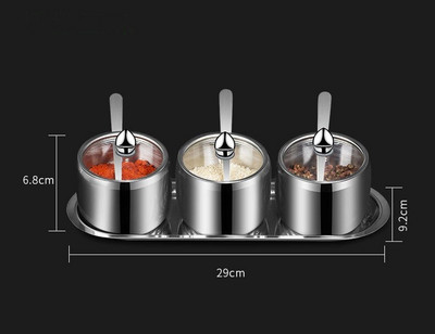 304 Nerūsējošais tērauds Vizuālais stikla vāks Garšvielu kastīte Sāls un piparu burciņas garšvielu kastītei Pudele Ēdiena gatavošanas rīki sāls un piparu komplekts