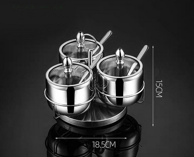 304 Nerūsējošais tērauds Vizuālais stikla vāks Garšvielu kastīte Sāls un piparu burciņas garšvielu kastītei Pudele Ēdiena gatavošanas rīki sāls un piparu komplekts