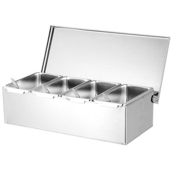 Υψηλής ποιότητας 304 Stainless Steel Seasoning Box Hotel Restaurant chef Seasoning Box με καπάκι Storage Box Οικιακή δεξαμενή καρυκευμάτων