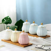 Kreatívna kuchynská keramická koreniaca nádoba, trojdielna koreniaca nádoba, kombinácia soľničky, plechovky na chilli olej a domácnosť