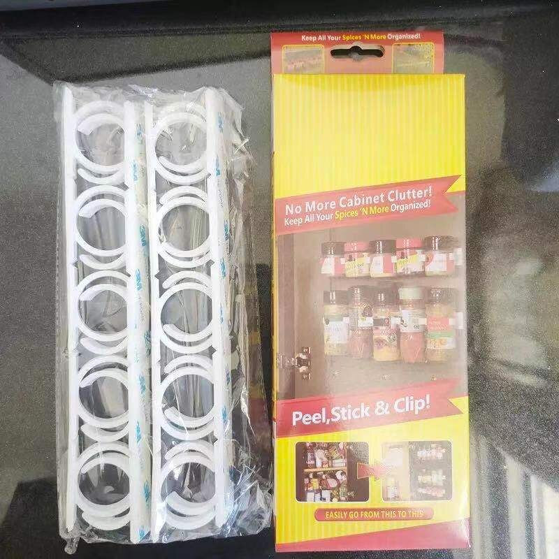 Kuchynský závesný multifunkčný organizér, úložný stojan na korenie, držiak na nádoby s korením, stojan na náradie, klip, skrinka