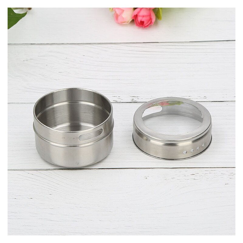 Magnetická prachotesná viditeľná korenie z nehrdzavejúcej ocele, korenie, fľaša na korenie, korenie, vonkajšia grilovacia sada so šiestimi príchuťami