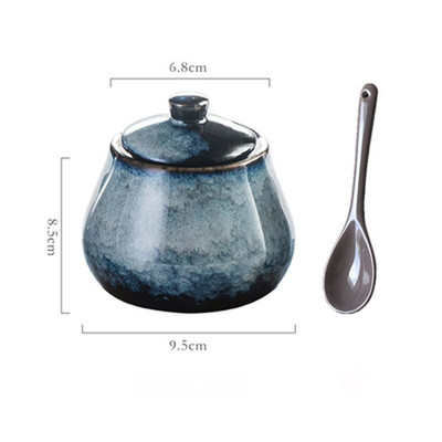 Japonský keramický hrniec na korenie, domácnosť, kreatívny kuchynský olej, soľ, cukor, glutaman sodný, korenie, nálevník na olej