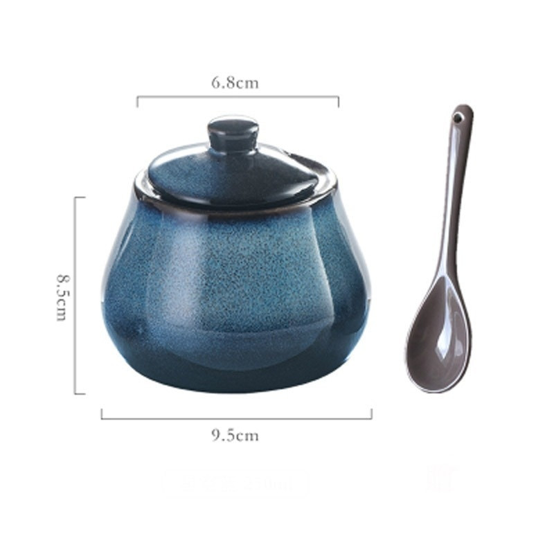 Japonský keramický hrniec na korenie, domácnosť, kreatívny kuchynský olej, soľ, cukor, glutaman sodný, korenie, nálevník na olej