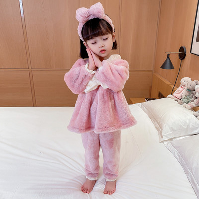 Teplé jesenno-zimné dvojdielne pyžamo pre dievčatá