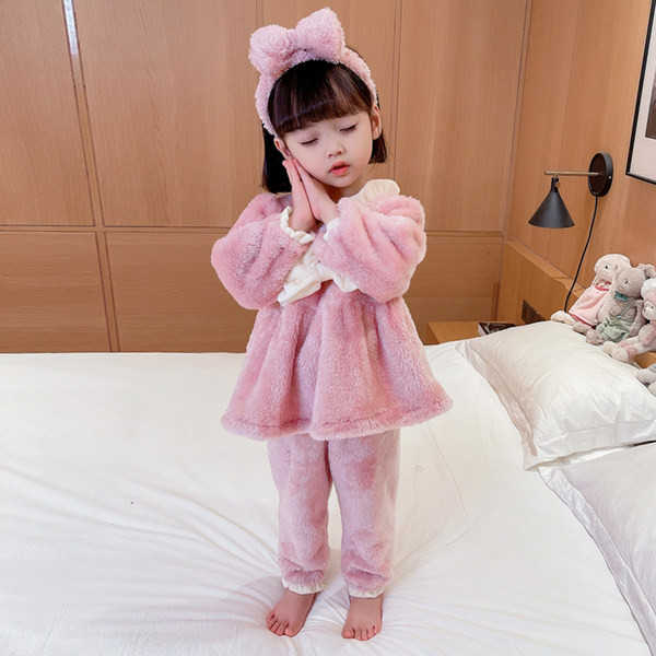 Teplé jesenno-zimné dvojdielne pyžamo pre dievčatá