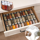 8 бр. Стъклени буркани Празни квадратни бутилки за подправки - капаци за шейкър и херметични метални капачки