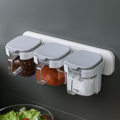 Nástenná krabička na korenie, kuchynské potreby s krytom, soľnička, kombinácia domácej lyžice, úložný box na kuchynské potreby