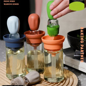 180ml silikónová fľaša na kuchynský olej 2 v 1 kvapkadlo na grilovanie, odmerka na olej, štetec na olej na grilovanie, sprej na olej, fľaša na varenie