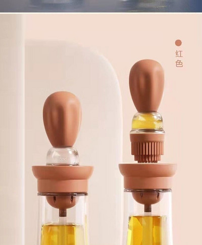 180ml silikónová fľaša na kuchynský olej 2 v 1 kvapkadlo na grilovanie, odmerka na olej, štetec na olej na grilovanie, sprej na olej, fľaša na varenie