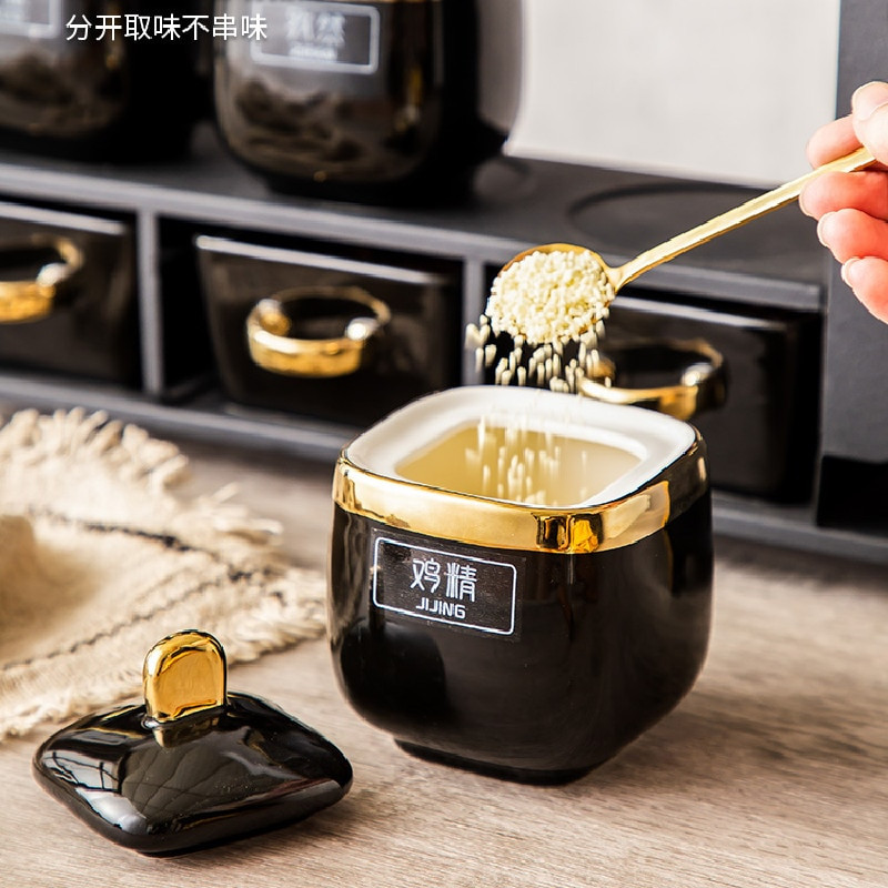 Severský moderný stojan na koreniny, keramický úložný box na soľ a korenie, cukornička, korenie s vekom, kuchynské doplnky Especiero