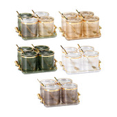 4x fľaše na korenie s viečkami, šetria miesto, ľahko čistiteľná sada fliaš na korenie, organizér na soľ a korenie