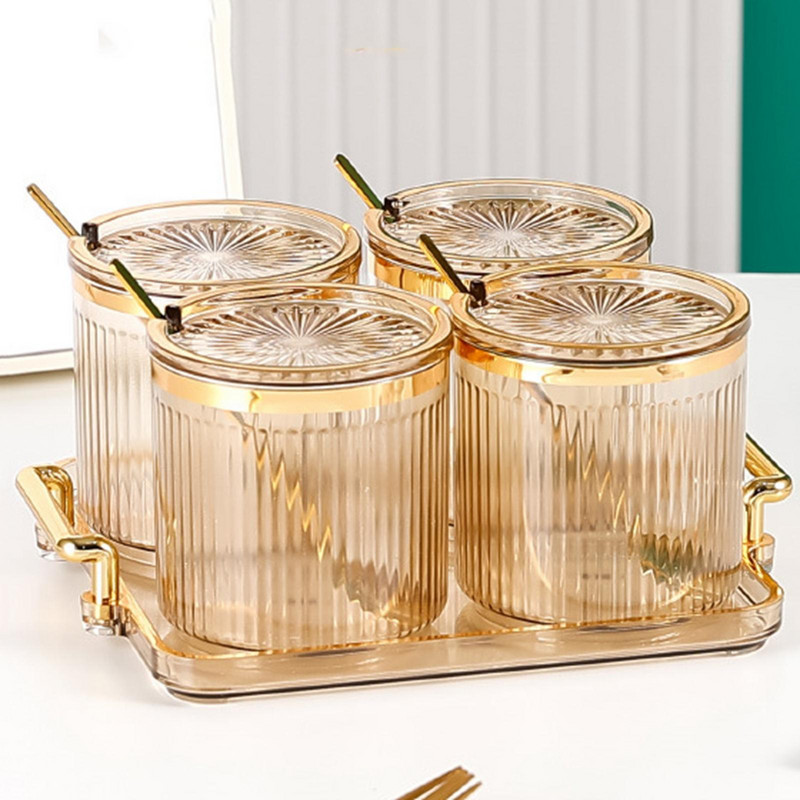 4x fľaše na korenie s viečkami, šetria miesto, ľahko čistiteľná sada fliaš na korenie, organizér na soľ a korenie