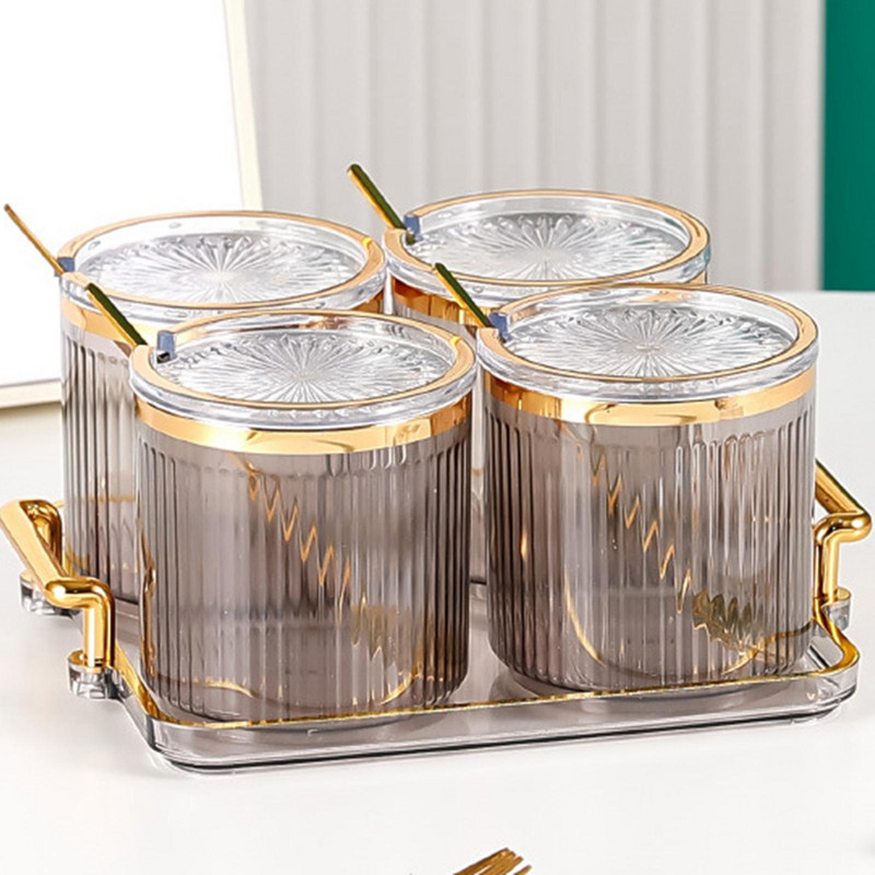 4x fľaše na korenie s viečkami, šetria miesto, ľahko čistiteľná sada fliaš na korenie, organizér na soľ a korenie