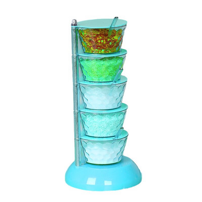 4/5-vrstvový nástroj na korenie, vertikálne otáčajúci sa box na korenie, kuchynská priehľadná sada fliaš na korenie, domáca soľnička, omáčka, pohár na chilli