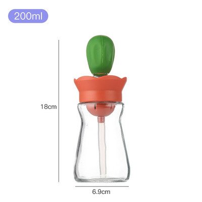Silikónová kefka na fľaše s olejom, sklenená nádoba, kuchynská pumpička na olivový olej, ocotový sprej, BBQ riad, dávkovač na korenie