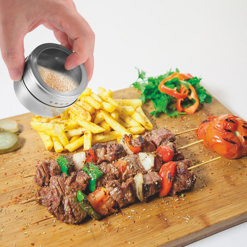 Sada magnetických dóz na korenie s nálepkami, plechovky na korenie z nehrdzavejúcej ocele, nádoba na korenie, korenie, kuchynské korenie, spreje, nástroje