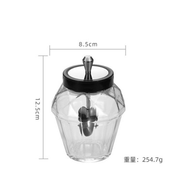 Kosoštvorcový organizér na korenie, kryt na lyžicu, integrovaná sklenená soľnička a korenička, nádoba na cukor pre domácnosť, sada kuchynských pomôcok