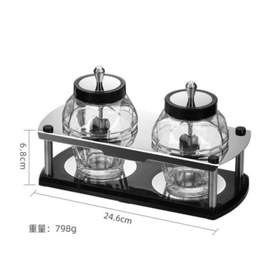 Kosoštvorcový organizér na korenie, kryt na lyžicu, integrovaná sklenená soľnička a korenička, nádoba na cukor pre domácnosť, sada kuchynských pomôcok