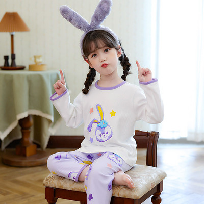 Pamučna dvodijelna pidžama dugih rukava za djevojčice