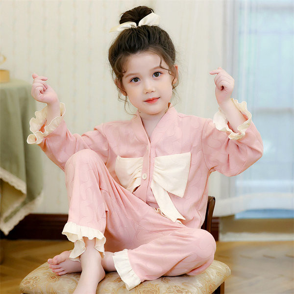 Pamučna dvodijelna pidžama dugih rukava za djevojčice