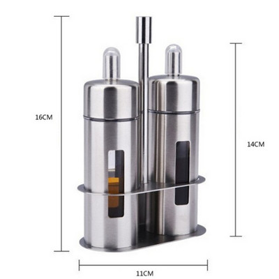 Sada nerezovej ocele na soľ a korenie, bez zápachu, nádoba na korenie so stojanom, krabička na korenie, fľaša na korenie, kuchynské náradie