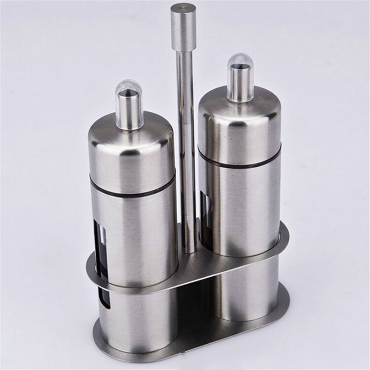 Sada nerezovej ocele na soľ a korenie, bez zápachu, nádoba na korenie so stojanom, krabička na korenie, fľaša na korenie, kuchynské náradie