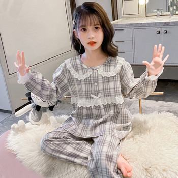 Нов модел пижама от две части за момичета с панделка 